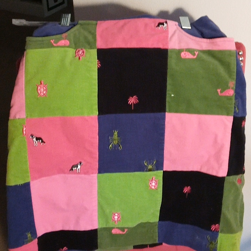 Lilly Pulitzer corduroy patchwork skirt two white label great condition